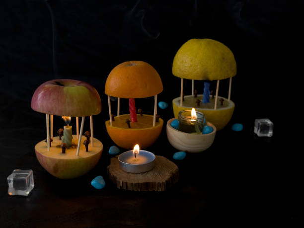 Lavender scented candle in ceramic vessel